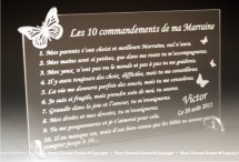10 Commandements Parrain Marraine Papillon - Cadeau personnalise personnalisable