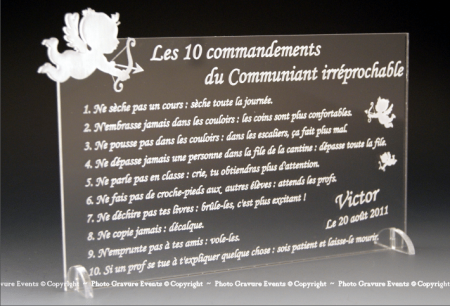 Kit du Communiant - 1 Flûte + 1 Plaque - Cadeau personnalise personnalisable - 1
