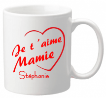Mug Mamie je t'aime Mod.3 - Cadeau personnalise personnalisable - 1