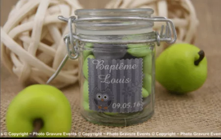 .Pot à Confiture - Chouette G - Cadeau personnalise personnalisable - 1 .Pot à Confiture - Chouette G - Cadeau personnalise personnalisable - 1