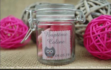.Pot à Confiture - Chouette F - Cadeau personnalise personnalisable - 1 .Pot à Confiture - Chouette F - Cadeau personnalise personnalisable - 1