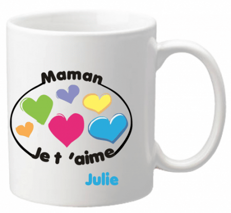 Mug Maman je t'aime Mod.8 - Cadeau personnalise personnalisable - 1