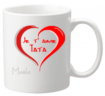 Mug Tata je t'aime Mod.4 - Cadeau personnalise personnalisable - 1