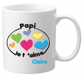 Mug Papi je t'aime Mod.8-f - Cadeau personnalise personnalisable - 1