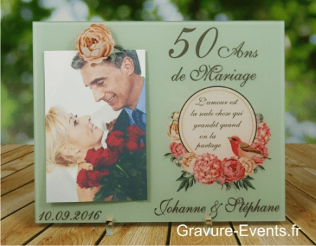 Cadre Photo Anniversaire de Mariage (mod.T) - Cadeau personnalise personnalisable - 1 Cadre Photo Anniversaire de Mariage (mod.T) - Cadeau personnalise personnalisable - 1