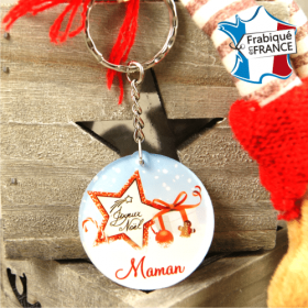 Porte Clef Joyeux Noël Maman - mod.Dn - Cadeau personnalise personnalisable - 1