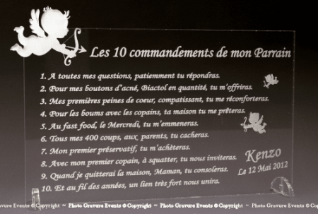 10 Commandements Parrain et Marraine Mod. Ange - Cadeau personnalise personnalisable - 1 10 Commandements Parrain et Marraine Mod. Ange - Cadeau personnalise personnalisable - 1