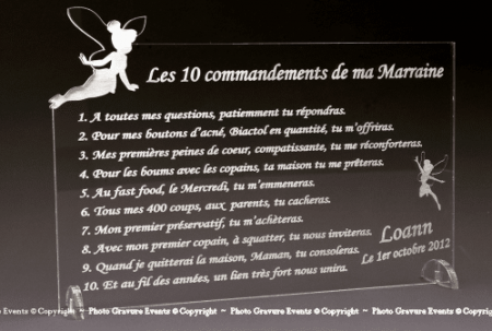 10 Commandements Parrain et Marraine Mod. Fée - Cadeau personnalise personnalisable - 1 10 Commandements Parrain et Marraine Mod. Fée - Cadeau personnalise personnalisable - 1