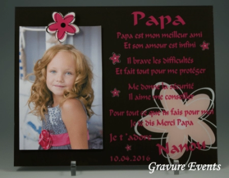 Cadre Photo Papa (Mod. C) - Cadeau personnalise personnalisable - 1 Cadre Photo Papa (Mod. C) - Cadeau personnalise personnalisable - 1