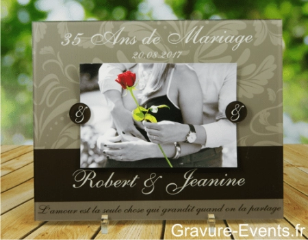 Cadre Photo Anniversaire de Mariage (mod.O) - Cadeau personnalise personnalisable - 1 Cadre Photo Anniversaire de Mariage (mod.O) - Cadeau personnalise personnalisable - 1