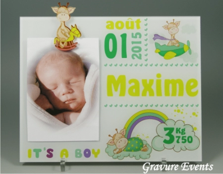 Cadre Photo Naissance (mod.Z) - Cadeau personnalise personnalisable - 1 Cadre Photo Naissance (mod.Z) - Cadeau personnalise personnalisable - 1