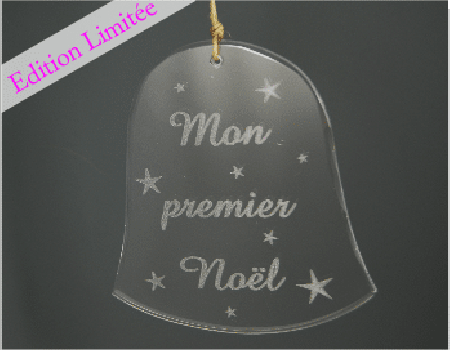 Cloche - Mon premier Noel -VERRE - Cadeau personnalise personnalisable - 1
