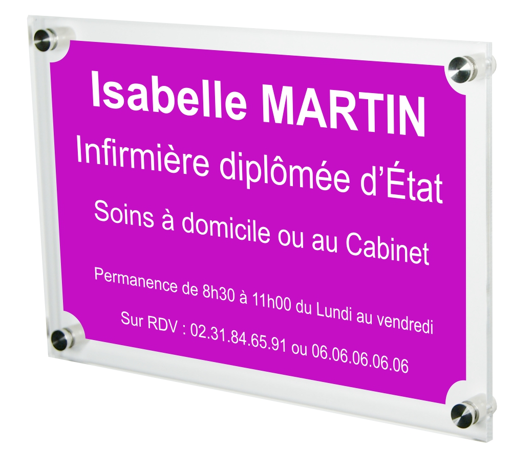 Plaque professionnelle acrylique livraison