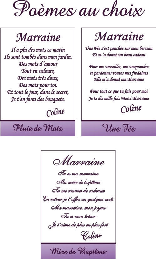 Poème Marraine En Acrylique - Cadeau Original Baptême Avec Boîte - Gravure Blanche Papillon